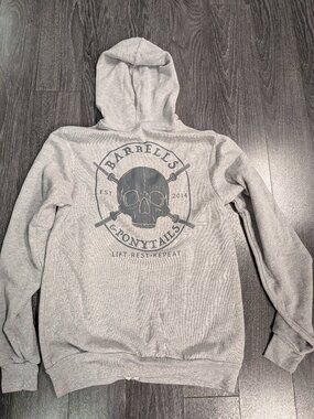 Barbells And Ponytails Zip Up Hoodie "Skulls" Sweatshirt Sz S NEW